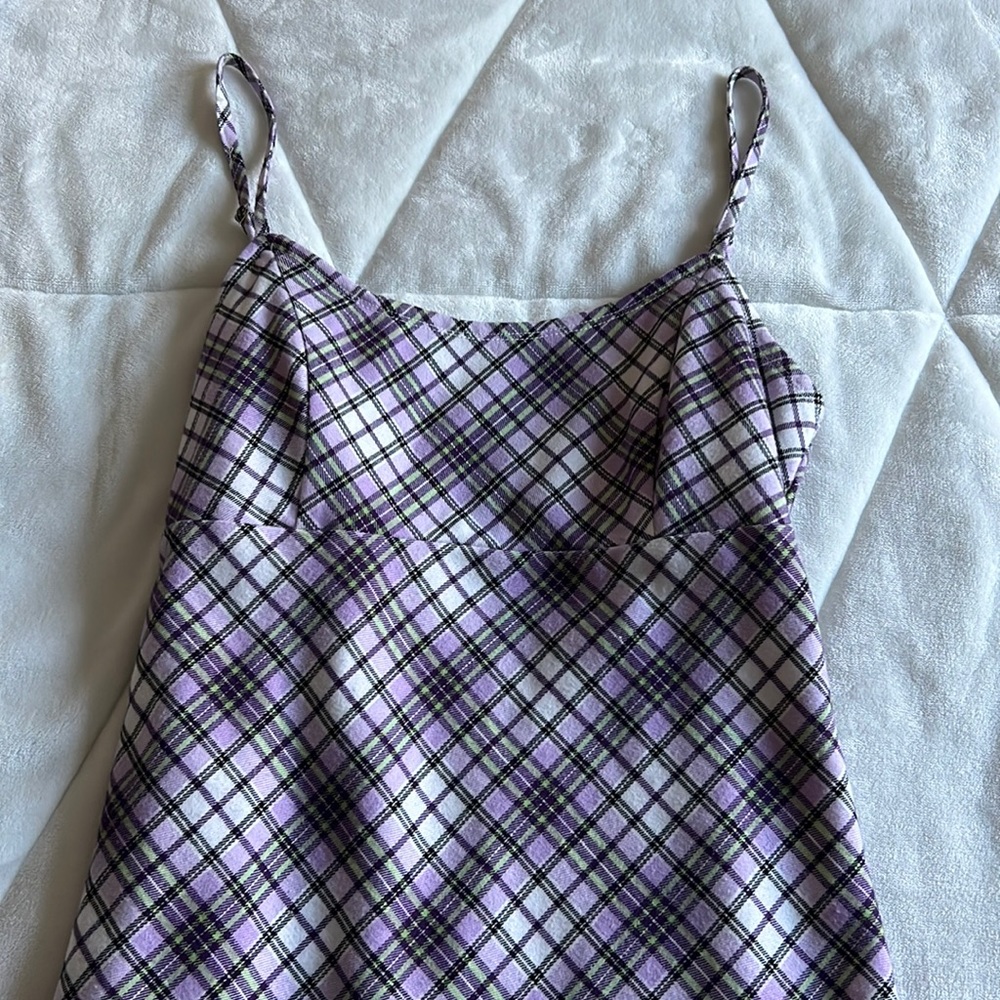 forever 21 plaid lavender dress